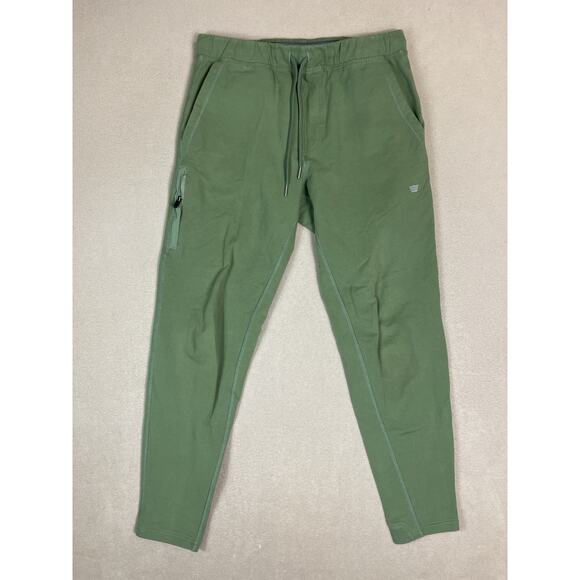 Mack Weldon Pants Mens ST Green Ace French Terry Ribbed Ankle Cuffs Sweatpants